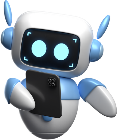 3D Robot with Tablet Illustration